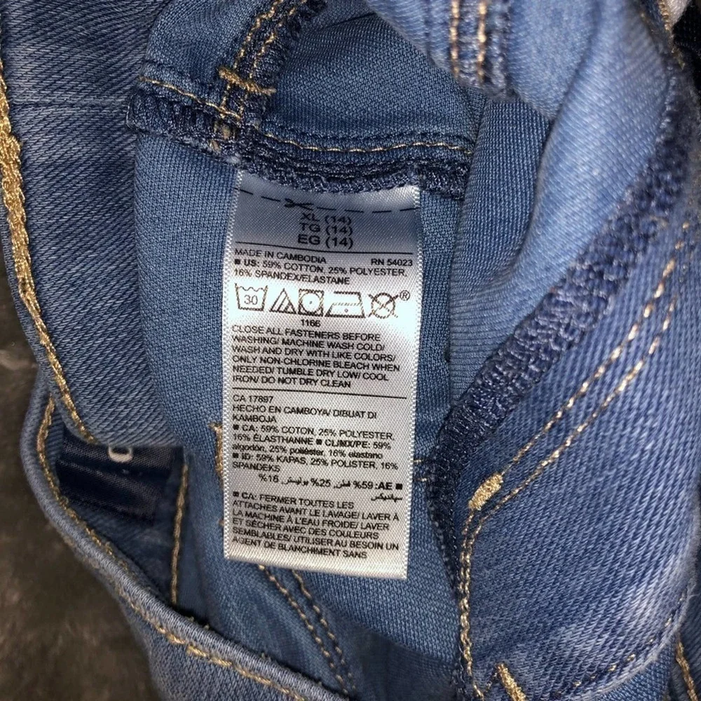 Old Navy Girls Distressed Elastic Waist Jean Shorts Denim Size 14 XL